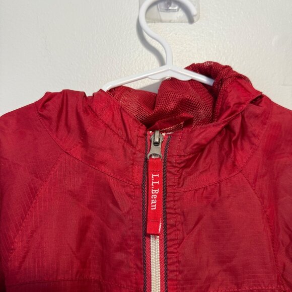 Vintage L.L.Bean Kids Red Nylon Windbreaker Jacket Size 5-6 - Picture 3 of 8